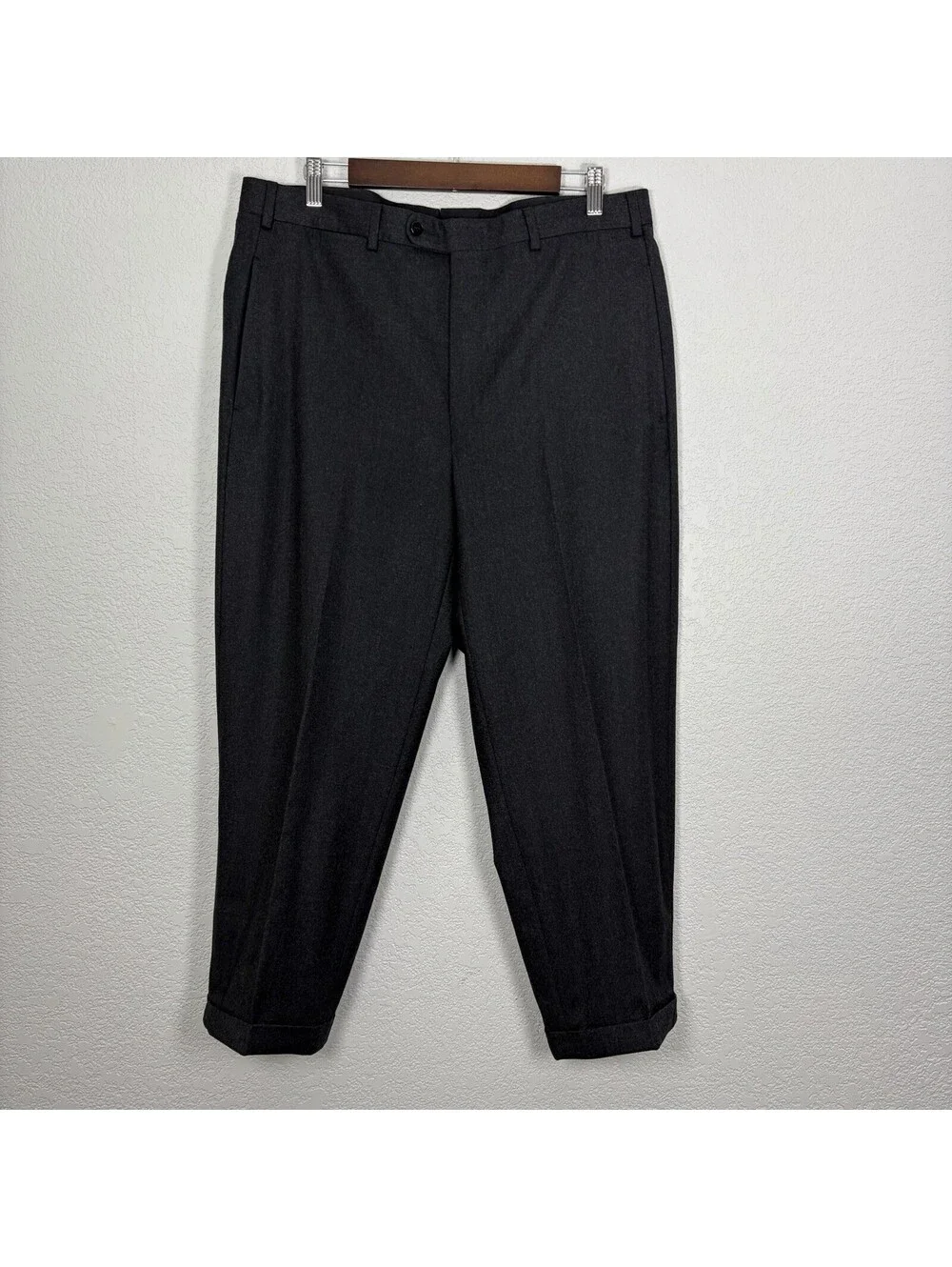 Ermenegildo Zegna Men’s 36 100% Wool Dress Pants Gray Cuffed Hem Luxury Office